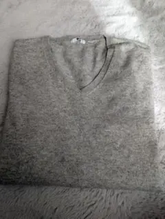UNIQLO カシミヤ100% Vネックセーター L グレー