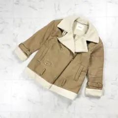 ラグナムーン ムートンライダースジャケット キャメル サイズS*JD809