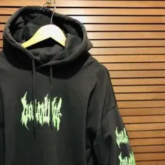 Flame typography ネオンカラー　フレイムプリント　フーディー