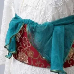 帯揚げ フリル 着物 レース シフォン 成人式 振袖 入学式 和装 グリーン