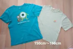 【2枚】Tシャツ 子供 モンスターズ・インク/スポンジボブ 綿100%