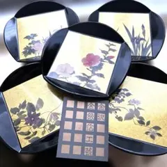 金沢金銀箔工芸 銘々皿 5枚セット 花柄 伝統工芸
