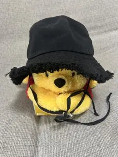 フリンジ付きブラックバケットハット