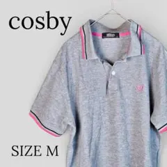 cosby コスビー 半袖 ポロシャツ グレー×ピンク×ブラック M