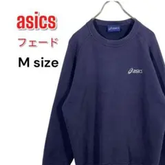 90s asics アシックス スウェット トレーナー ナス紺 M ビンテージのサムネイル