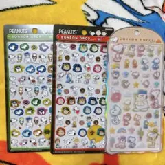 スヌーピー ピーナッツ ボンボンドロップ シール ミニ コットンパフィー 平成