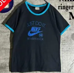 NIKE ナイキ　リンガーTシャツ　カレッジ系　ビッグロゴ　グランジ　Y2K M