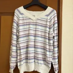 ストライプ 長袖ニット Mサイズ