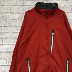 コロンビア　ソフトシェルジャケット！　レッドL ロゴ刺繍アウトドア909