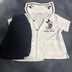 プティマインミッキーポロシャツ、半ズボンセットアップ2点セット