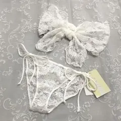 ♦︎未使用♦︎ 重ね着用 レースビキニ ホワイト Mサイズのサムネイル