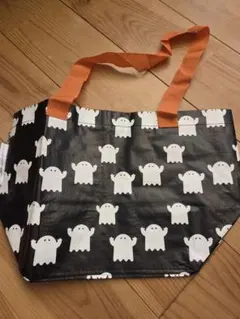 IKEA　ハロウィン限定ゴースト柄 エコバッグ 黒/オレンジ　完売商品！レア！