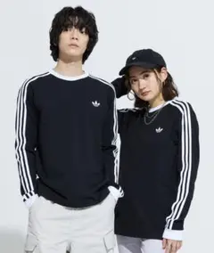 【美品】スリーストライプス ロングスリーブ Tシャツ アディダスオリジナルス