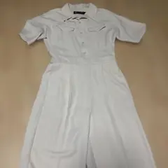 ジーユー　ベージュ　オールインワン　半袖　Mサイズ　美品　かっこいい