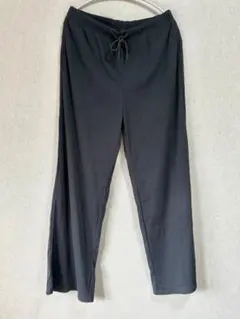 GU ダークグレー　ストライプ イージーパンツ ウエストゴム　XL