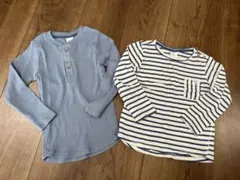 h&m 新品　青とストライプの長袖カットソーセット