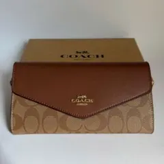 コーチ 長財布 CU161 ブラウン シグネチャー