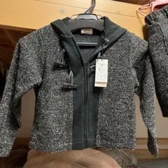 コムサデモード　フード付きニットコートとショートパンツセット