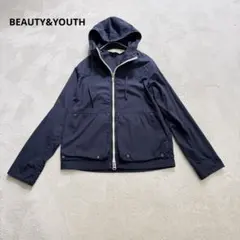 BEAUTY&YOUTH ネイビー マウンテンパーカー フード付き ブルゾン