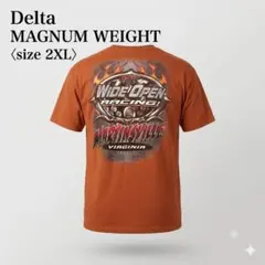 デルタ マグナムウェイト レーシングプリントTシャツ 大きいサイズ 2XL 橙