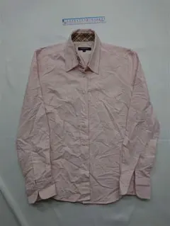 ◎バーバリー チェック切替コットンシャツ ピンク系 メンズL