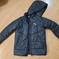 PUMA フード付き ブラックダウンコート　160