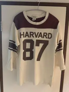 상태매우좋음 チャンピオン ハーバード フットボールTシャツ 七分袖 白 M