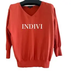 INDIVI Vネックドルマンニット 38 オレンジ 夏ニット」のサムネイル
