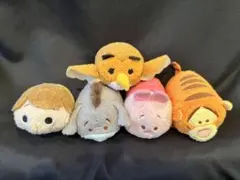 美品　ツムツム　プーさんファミリーぬいぐるみ5個セット