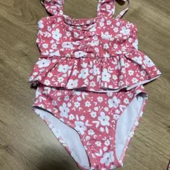 花柄　フリル水着 ピンク　女の子　100 4y