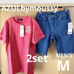 AZULbymoussy Tシャツ デニムハーフパンツ 2set