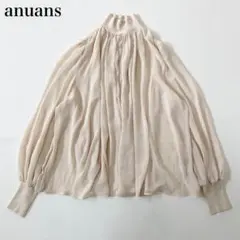 anuans ジョーゼットフレアブラウス　2025 リブ　シアー　ハイネックのサムネイル