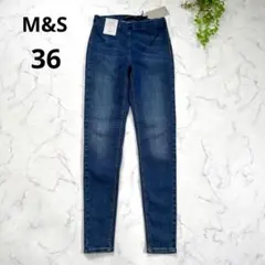 新品✨M&S◆スキニーデニムレギンス(36)ブルー　　　　ストレッチ　カジュアルのサムネイル