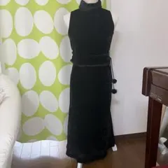 COMME CA コムサ　ベロアワンピース　Lサイズ