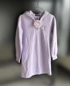 女の子ワンピース　150 パープル　ユニコーン