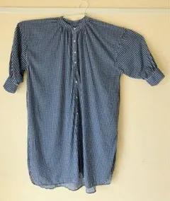 earth music&ecology 青と白のチェックワンピース