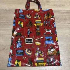 レトロ　ハロッズ 手提げ袋 赤