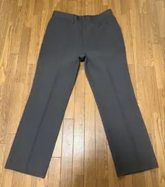 GU センタープレスストレートパンツ チェック柄 L DARK GRAY