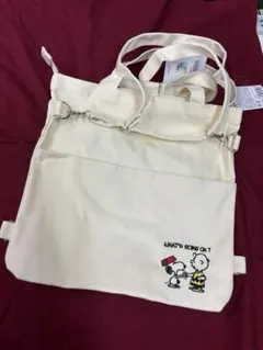 新品✨スヌーピー帆布3wayバッグ/刺繍