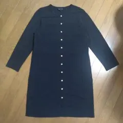 agnès b. ロング カーディガン プレッション黒　3サイズ　ナイロン素材