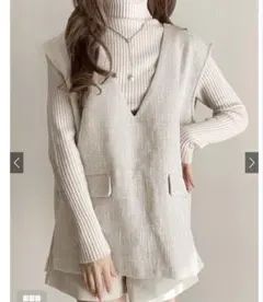 GRL Vネックツイードベスト[dk1060]