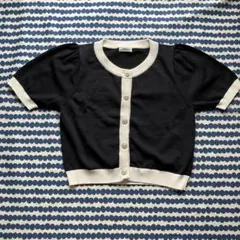 INGNI ブラック ホワイト ショートカーディガン