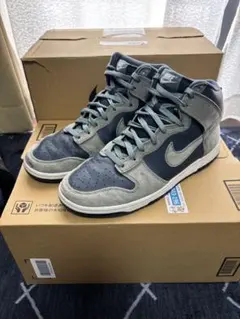Nike Dunk High レトロ プレミアム グレー/ネイビー 26.5cm