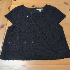 【美品】バナナリパブリック スパンコール トップス ブラック S（小さめ）