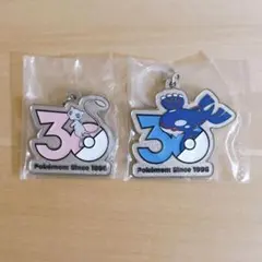 ポケモン 30周年 メタルチャームマスコット ミュウ カイオーガ