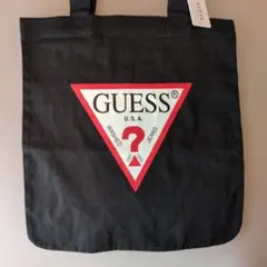 【新品未使用】GUESS ゲス キャンバス トートバッグ A4 ブラックのサムネイル