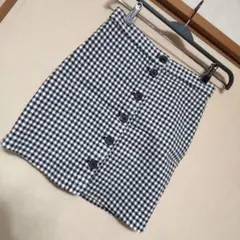 H&M デバイデッド ギンガムチェック ミニスカート XS