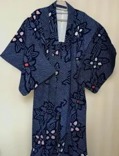 【撫松庵】 セオアルファ　紺地とピンクのストライプに花　メルカリ祭中お値引☆ 撫松庵】 セオアルファ 紺地とピンクのストライプに花 メルカリ祭中お
