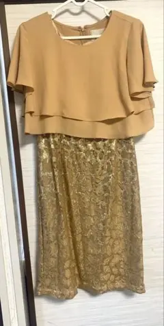 【美品】ROPE' ロペ 2wayパーティードレス ワンピース ゴールド