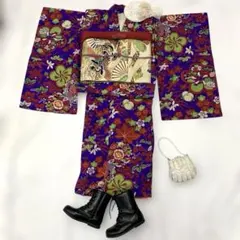 606agu24□七五三 7歳 女児 着物のみ 金彩 御所車□美品 - メルカリ